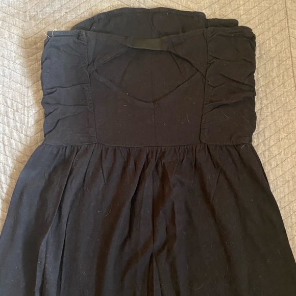 Black Strapless Dress with Embroidery - Picture 2 of 2